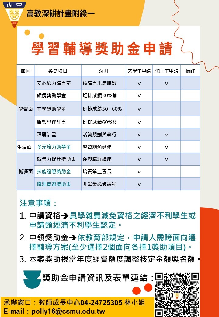 113-1深耕學習輔導獎助金